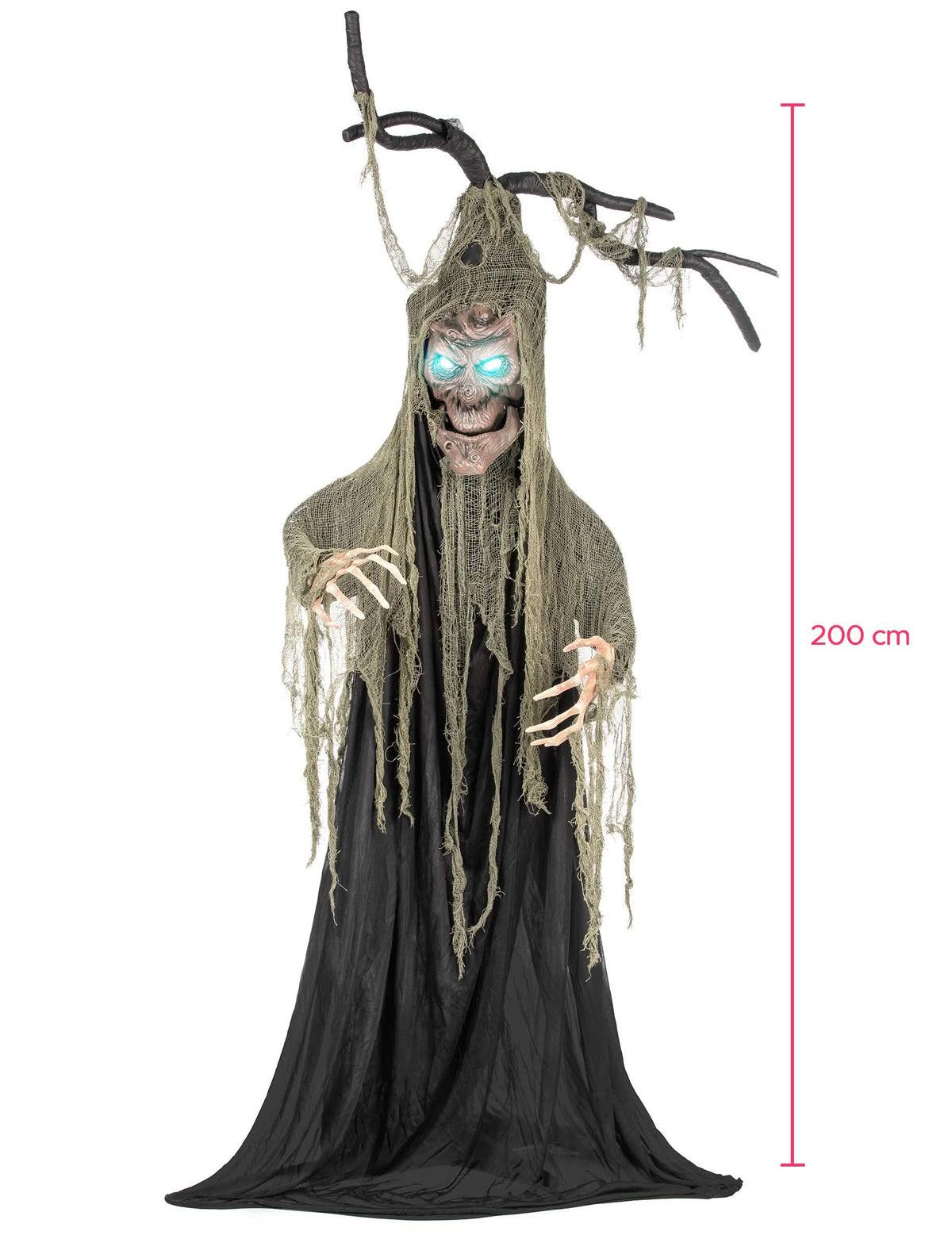 Indicación de la altura del Árbol embrujado articulado luminoso y sonoro halloween