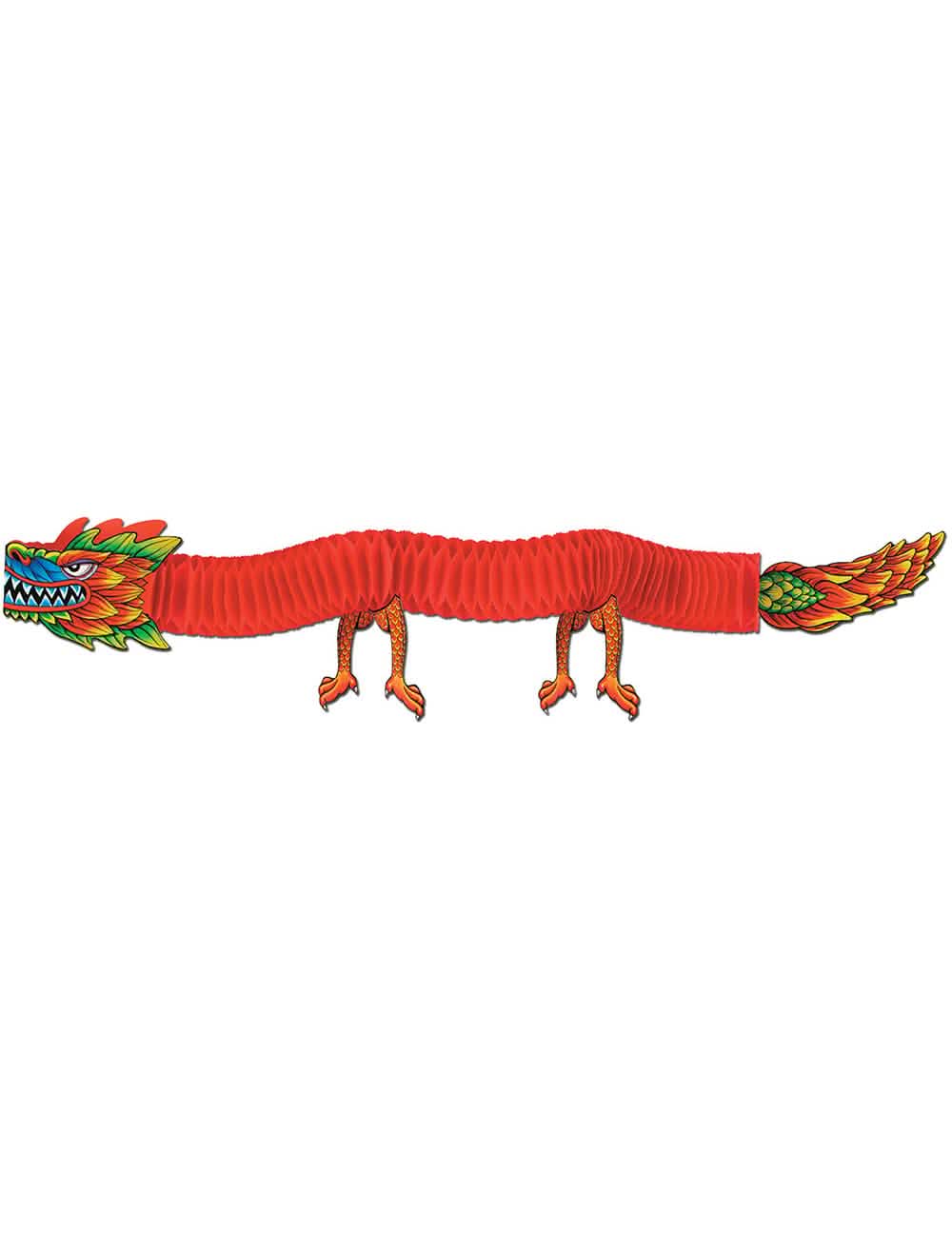 Decoración de pared dragón Año Nuevo Chino rojo de papel alveolado