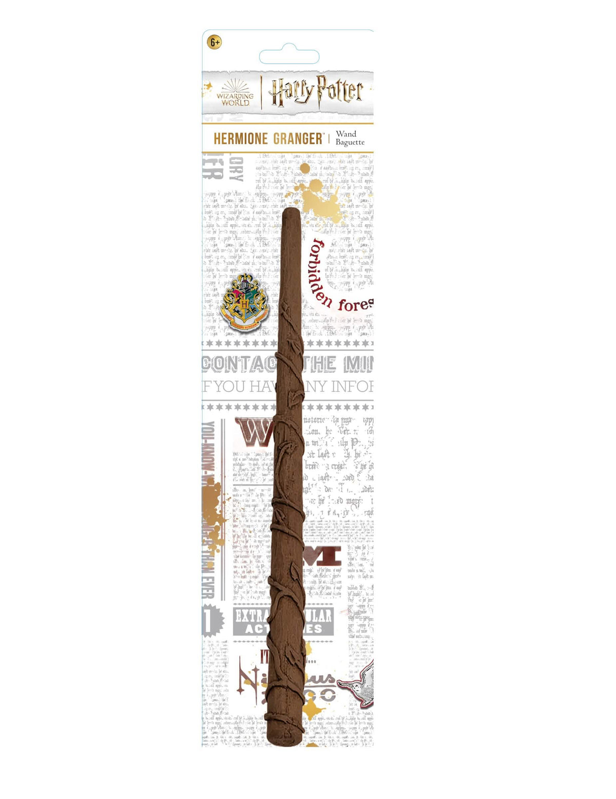 Présentation sous blister de la baguette Hermione Granger Gryffondor Harry Potter