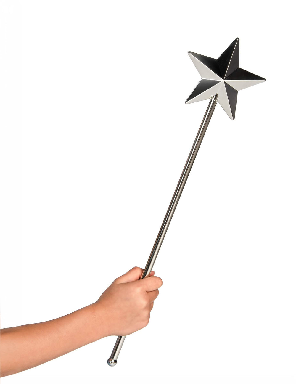 varita mágica estrella para niño plateada