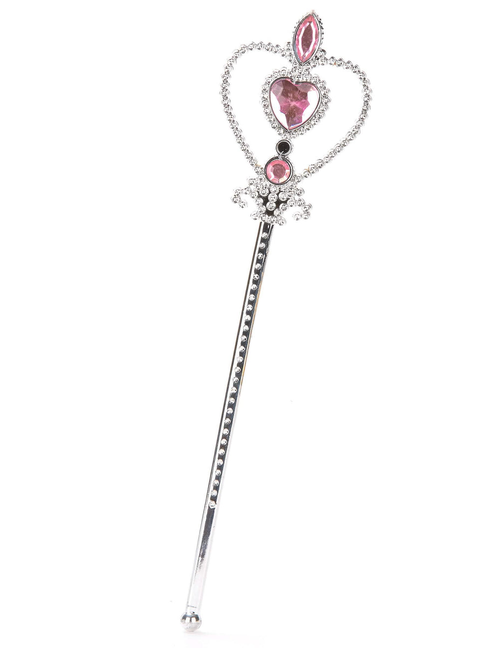 Baguette princesa corazón para adulto y niño rosa y plateada
