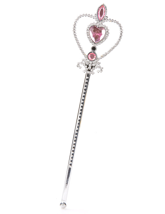 Varita princesa corazón rosa plateada adulto y niño