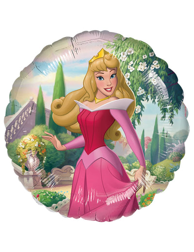 Globo de aluminio Aurora para niño rosa con decoración de jardín