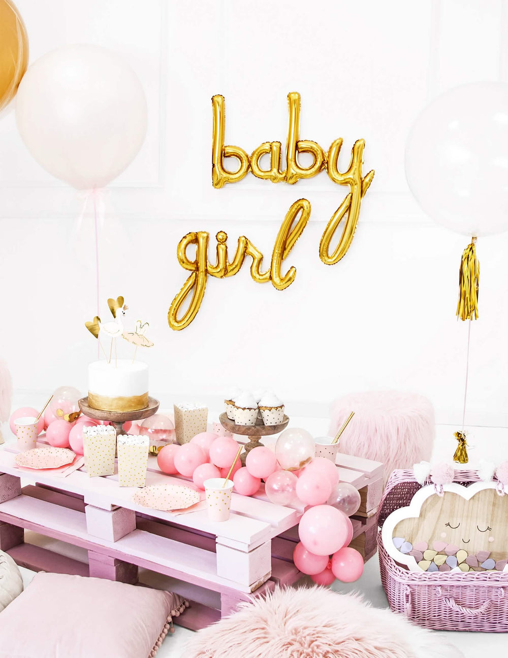 Mise en scène de baby shower du ballon aluminium baby