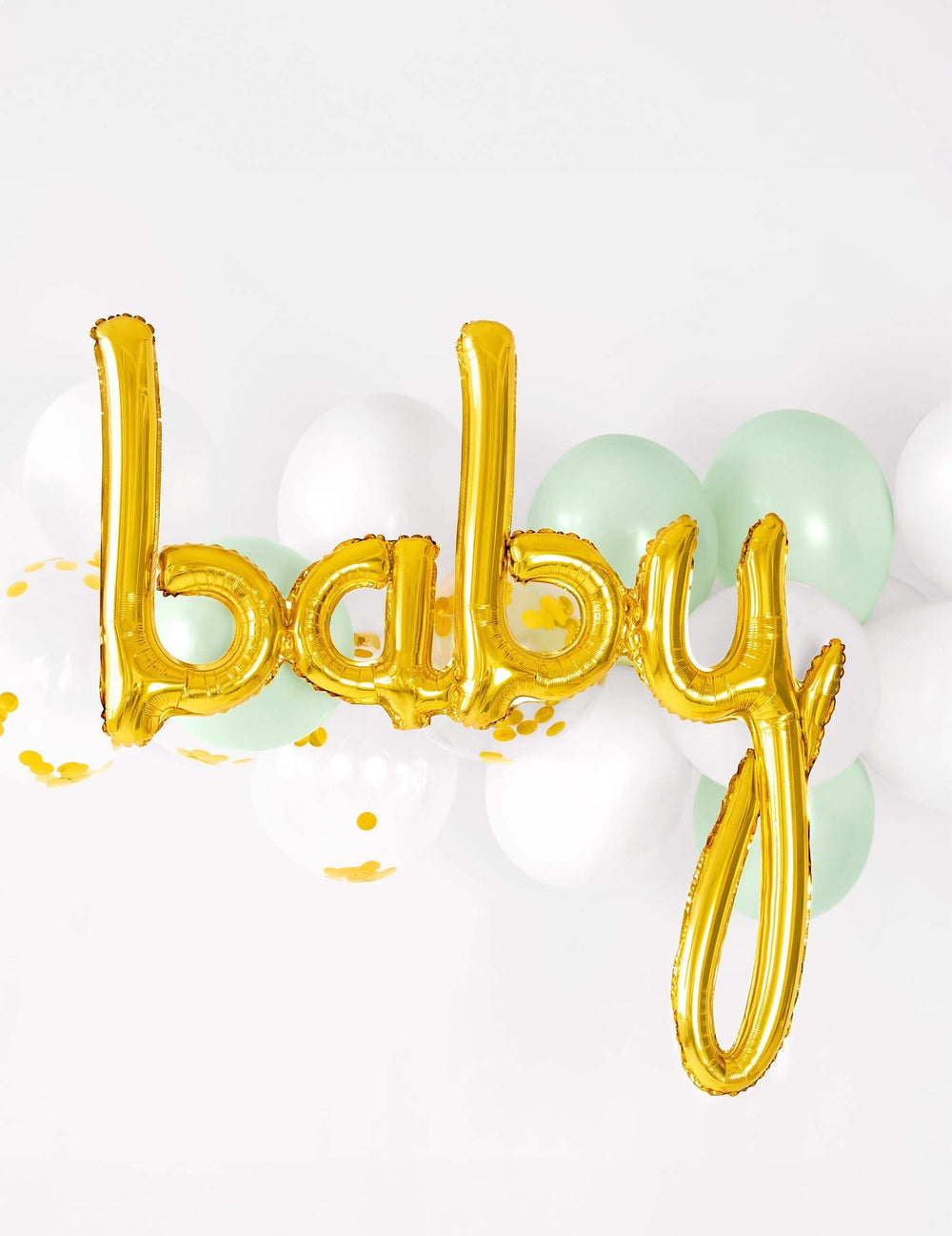 Mise en situation sur fond de ballons du ballon aluminium baby