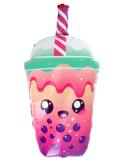 Ballon aluminium Bubble tea kawaï 38 x 76 cm