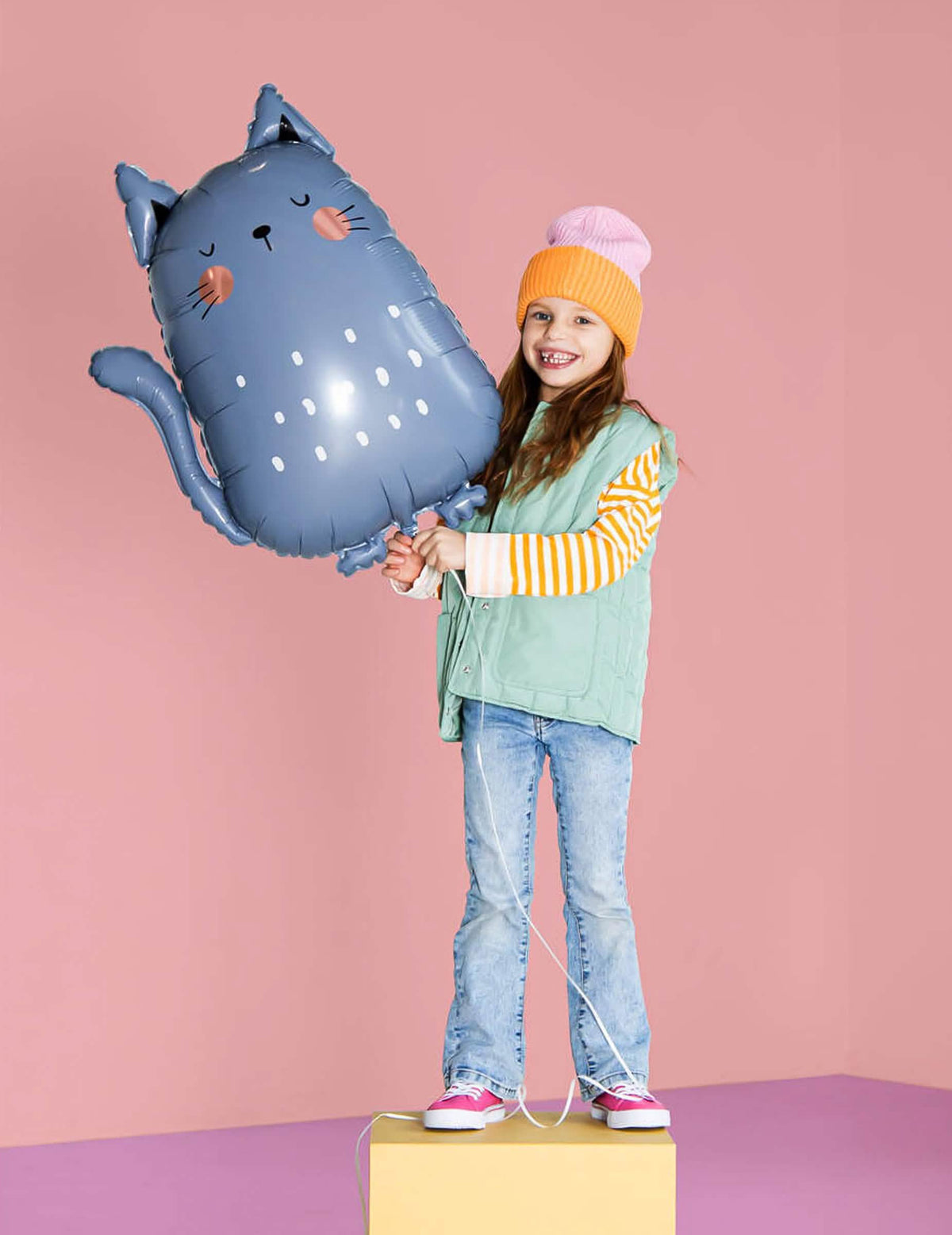 Globo de aluminio Gato gris 49 x 69 cm