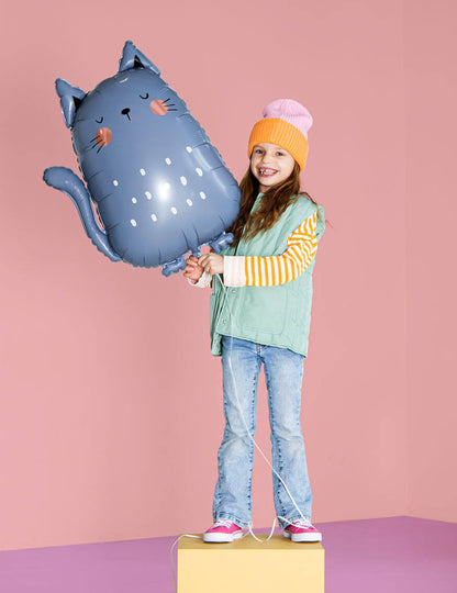 Globo de aluminio Gato gris 49 x 69 cm