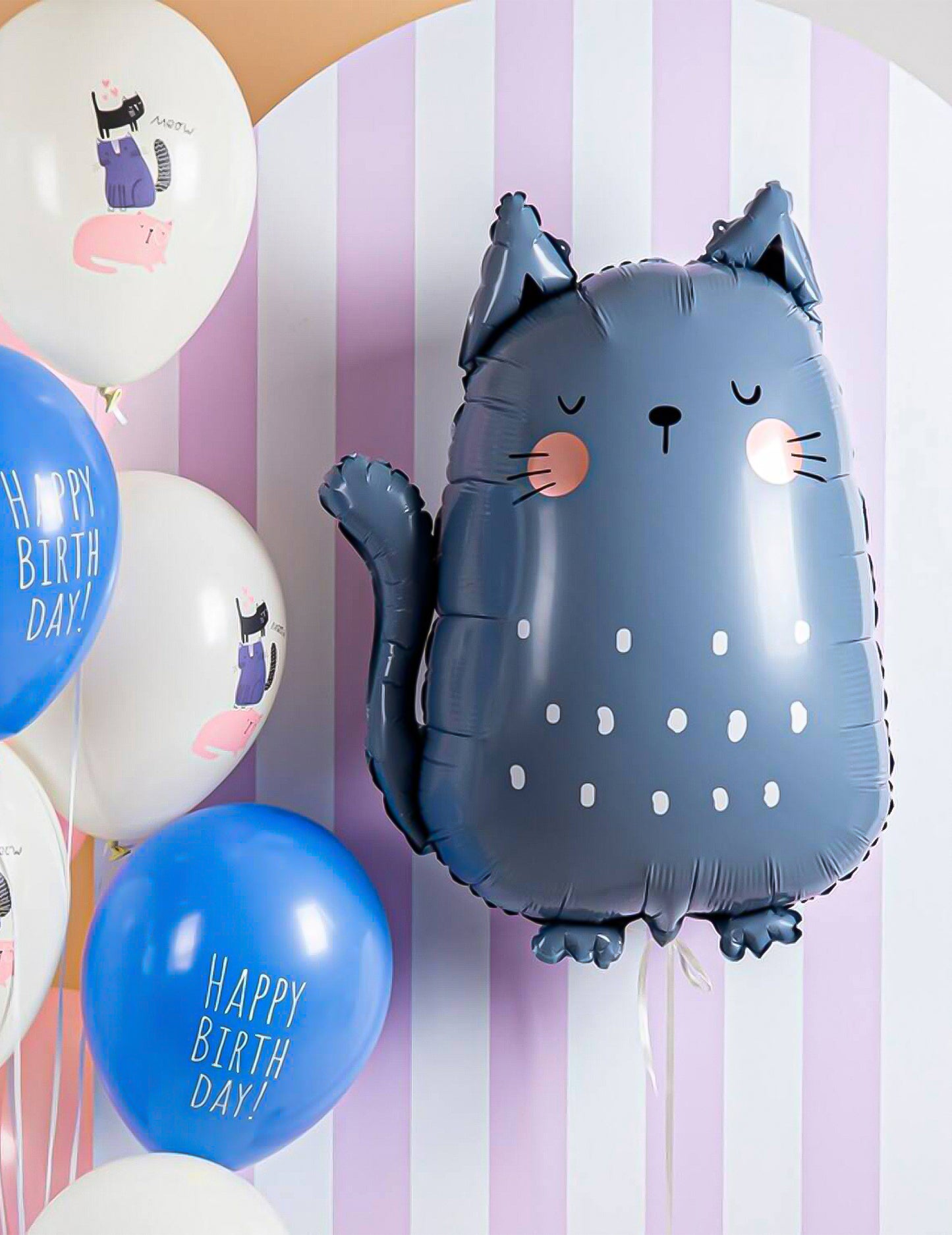 Globo de aluminio Gato gris 49 x 69 cm