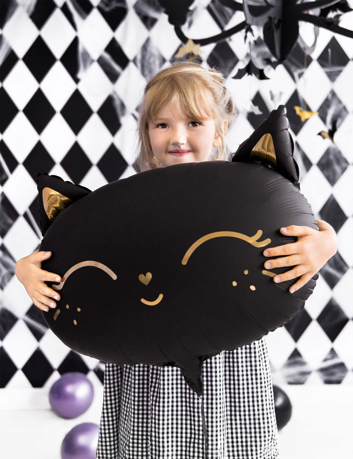 Escenario del globo de aluminio gato para halloween