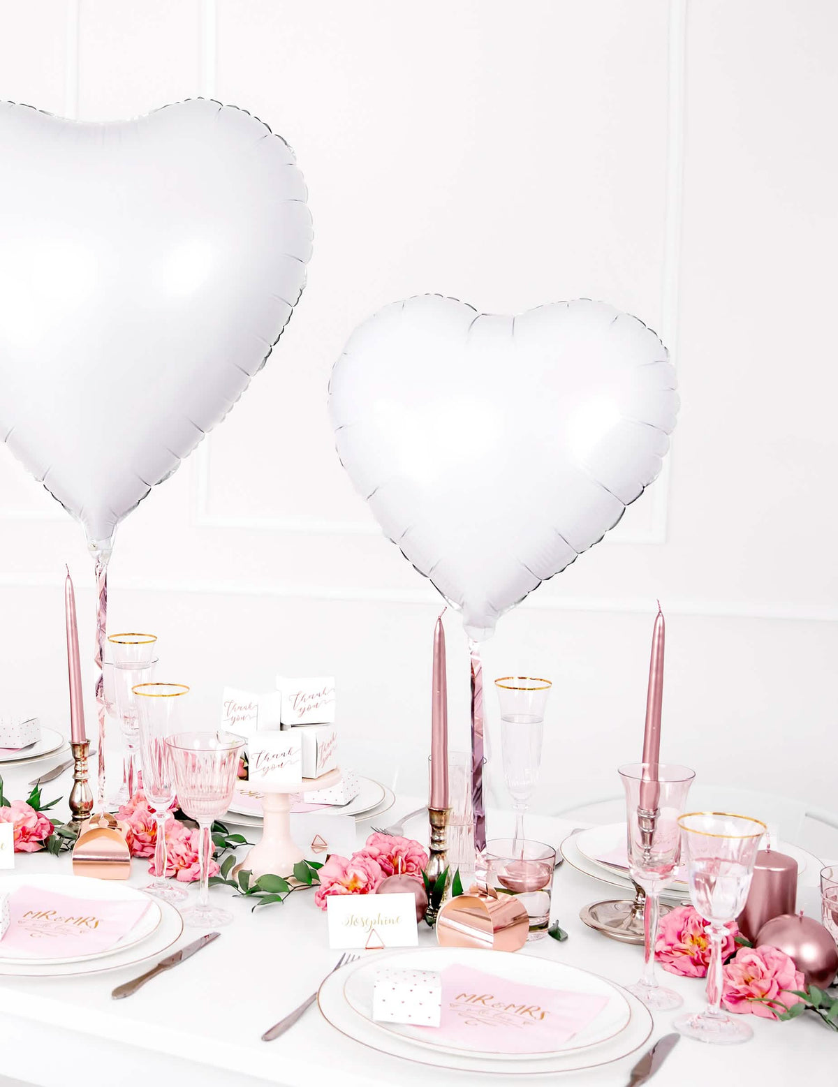 Decoración de mesa con globo de aluminio en forma de corazón para fiesta