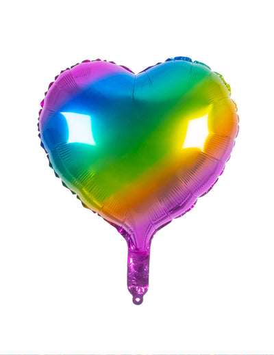 Globo de corazón metalizado multicolores 45 cm