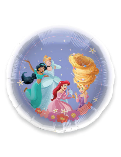 Ballon aluminium Disney Princesse mauve avec Jasmine Cendrillon Ariel et Raiponce