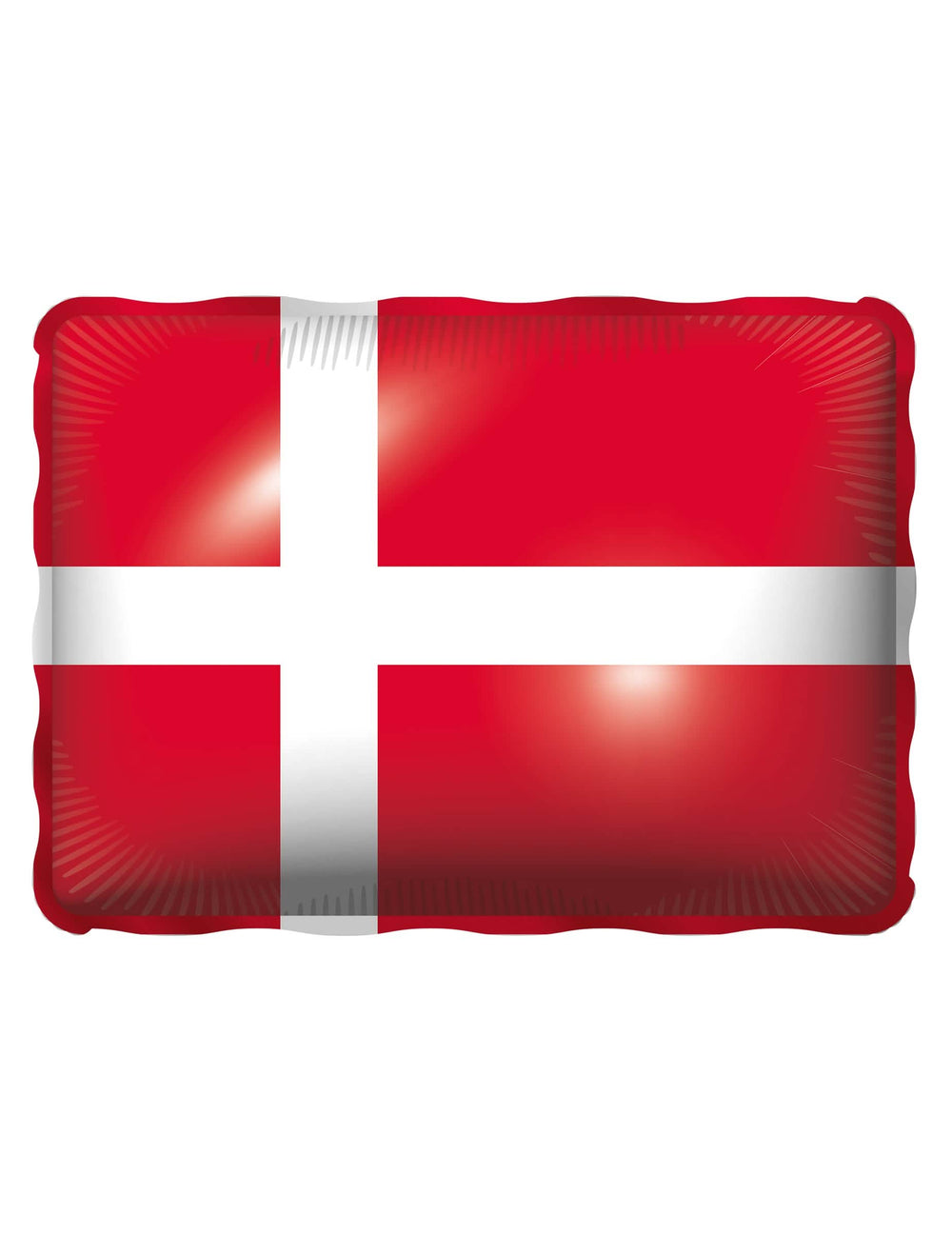 Ballon aluminium drapeau Danemark pour décoration rouge et blanc