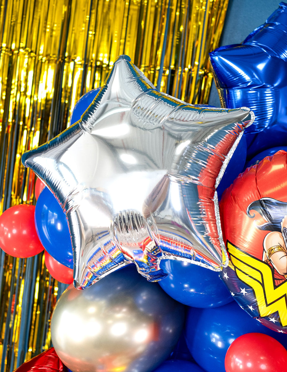 Ballon aluminium étoile pour décoration de fête argenté