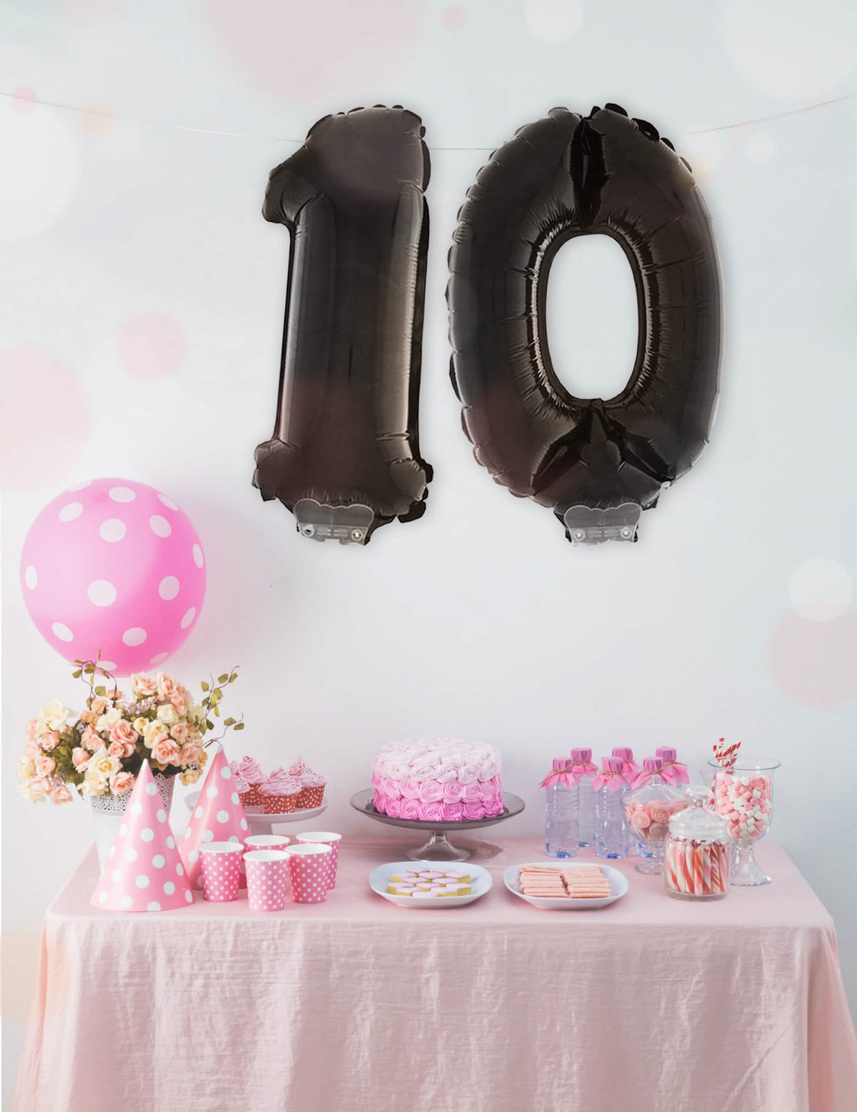Mise en situation du Ballon aluminium chiffre pour fête