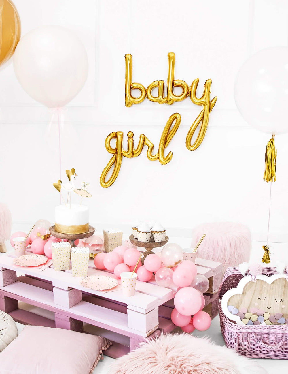 Escenografía del globo de aluminio girl dorado