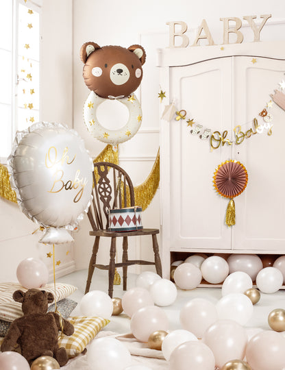 Globo de aluminio sonajero con osito de peluche 61 x 88 cm