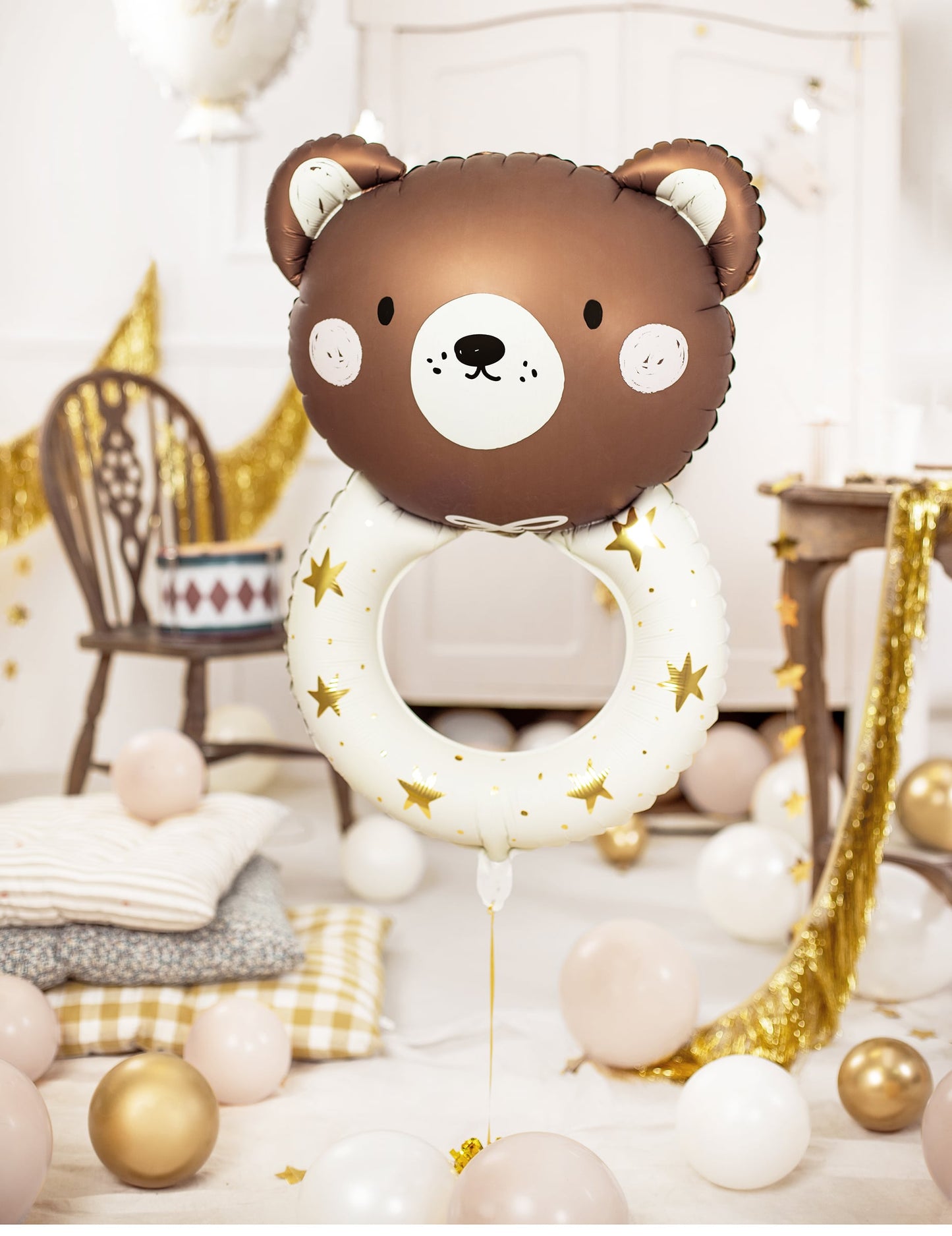 Globo de aluminio sonajero con osito de peluche 61 x 88 cm