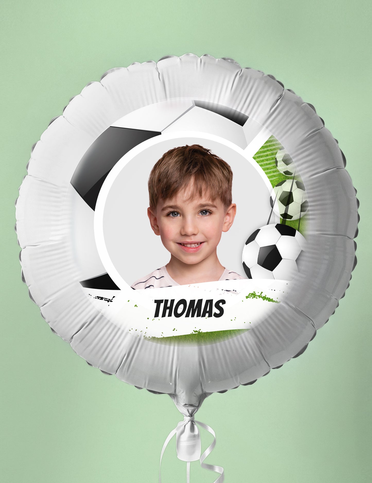 Globo de aluminio personalizable de fútbol 50 cm