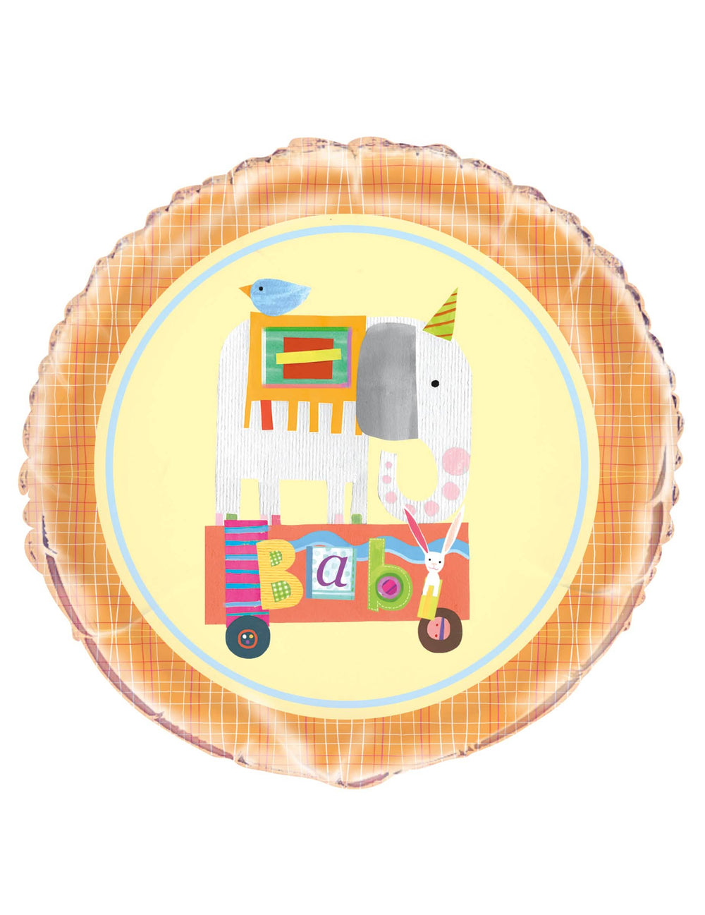 Globo de aluminio pequeño circo con elefante para bebé naranja y amarillo