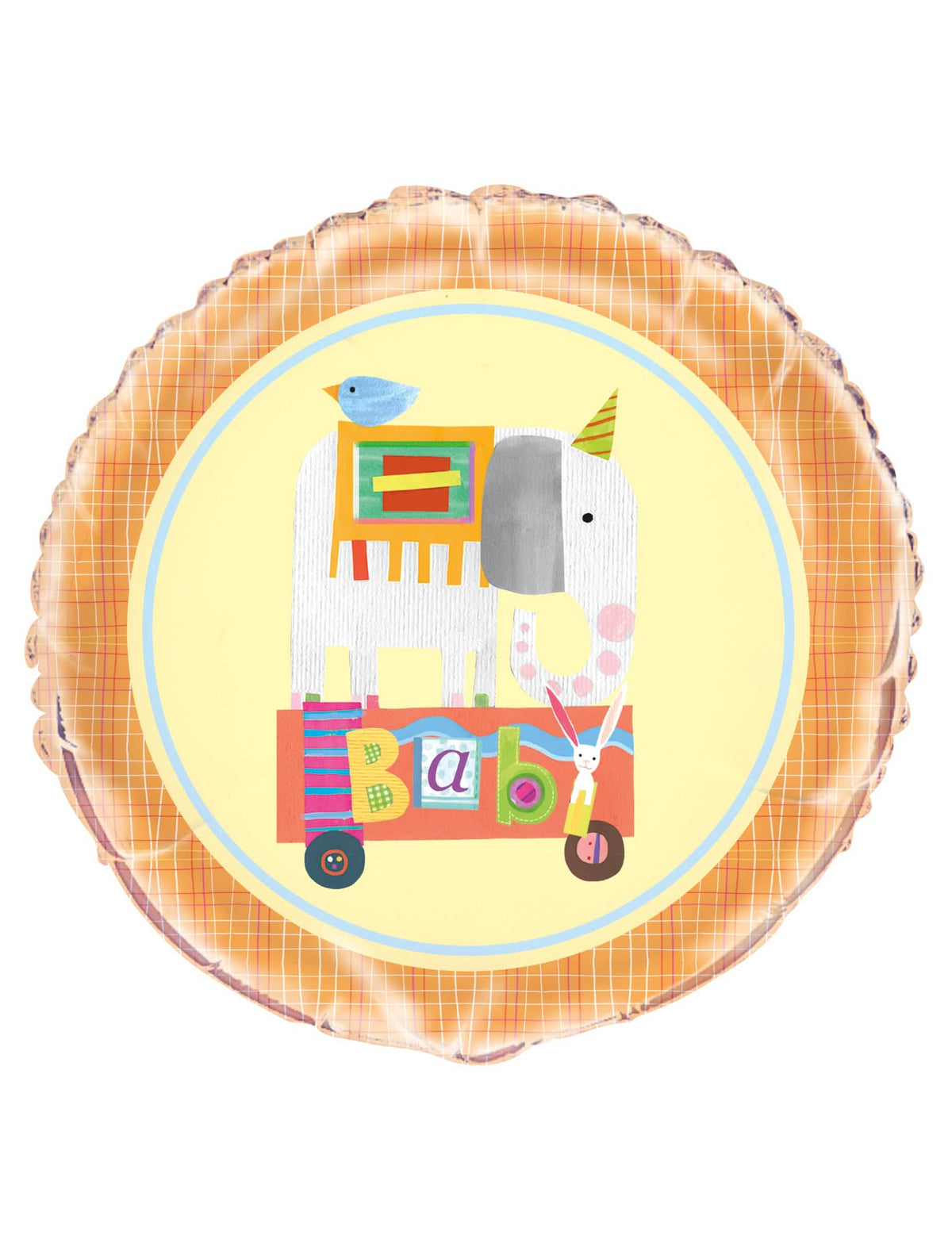 Globo de aluminio pequeño circo con elefante para bebé naranja y amarillo