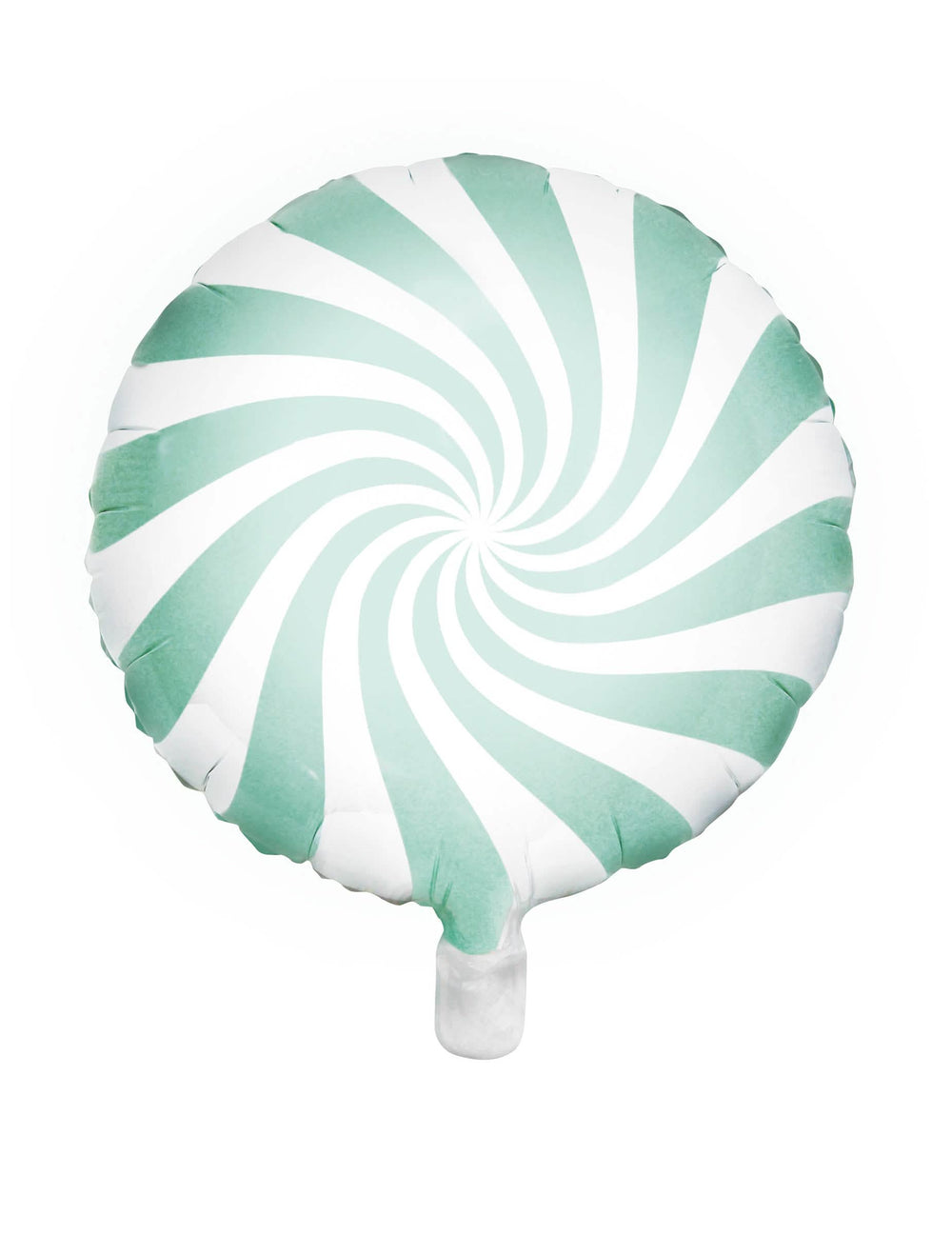 Globo de aluminio piruleta para fiesta menta y blanco a espirales