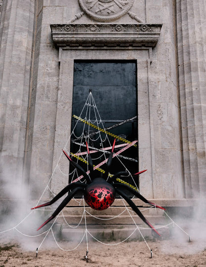 Globo de aluminio con soporte Araña XXL negro y rojo 275 x 152 cm