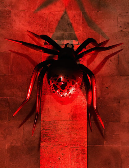 Globo de aluminio con soporte Araña XXL negro y rojo 275 x 152 cm