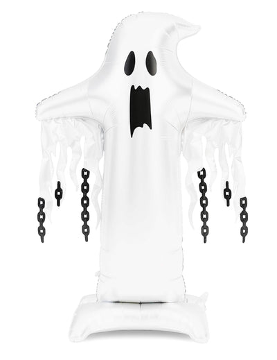 Globo de aluminio con soporte Fantasma XXL blanco 109 x 165 cm