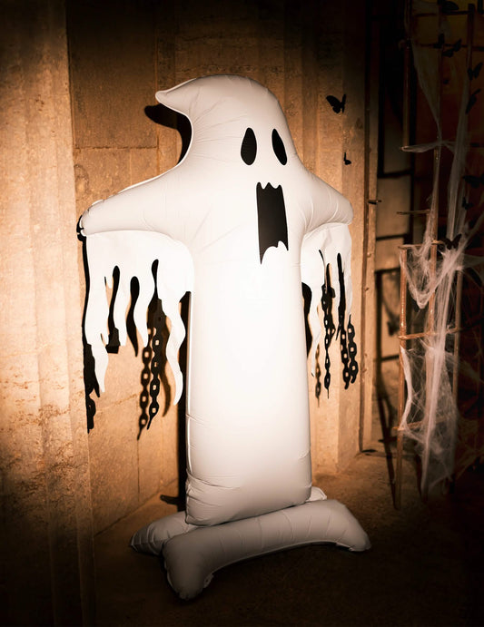 Globo de aluminio con soporte Fantasma XXL blanco 109 x 165 cm
