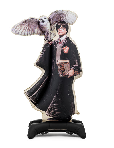 Globo de papel de aluminio de pie Harry Potter™ con Hedwig 90x145 cm