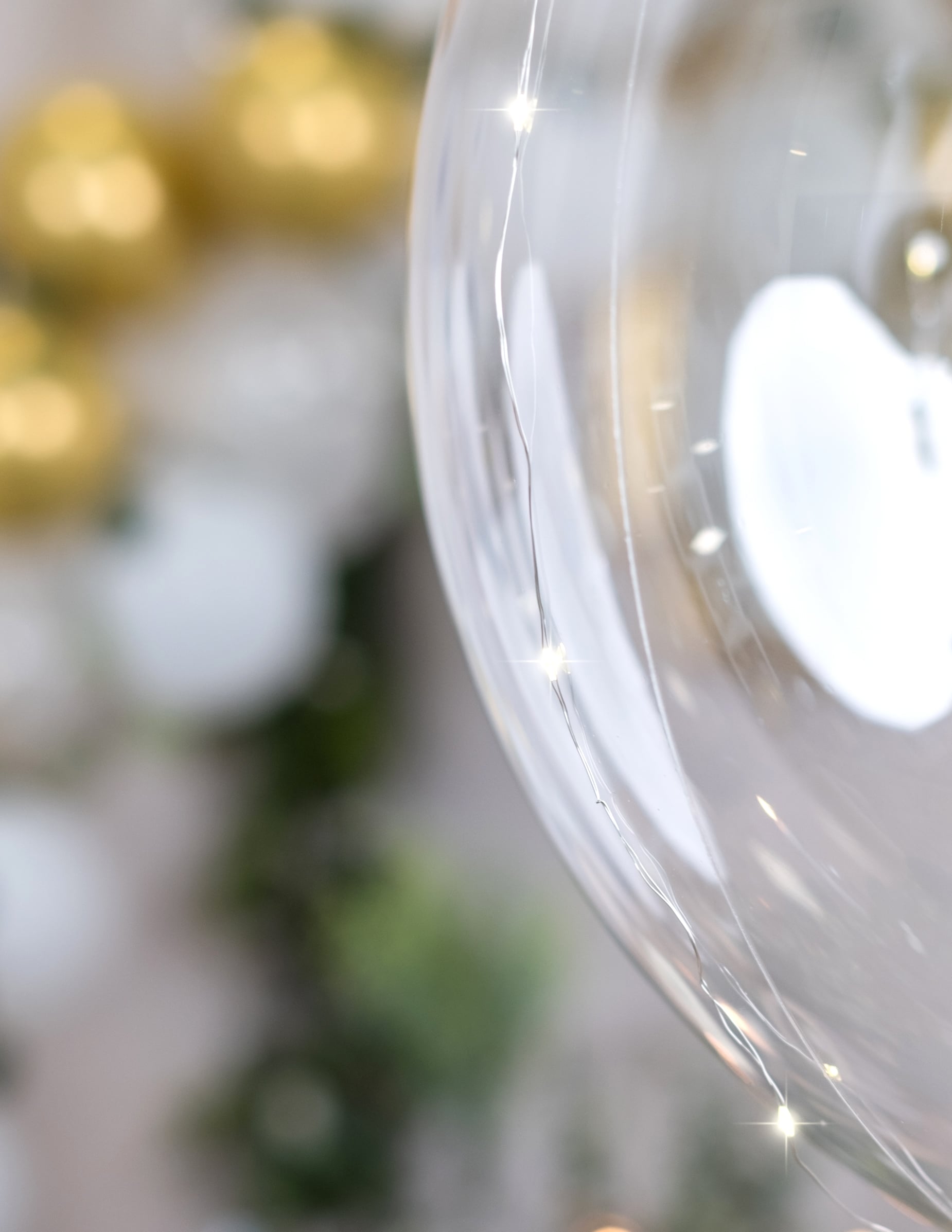 Détail du fil LED du ballon bulle cristal transparent pour fête
