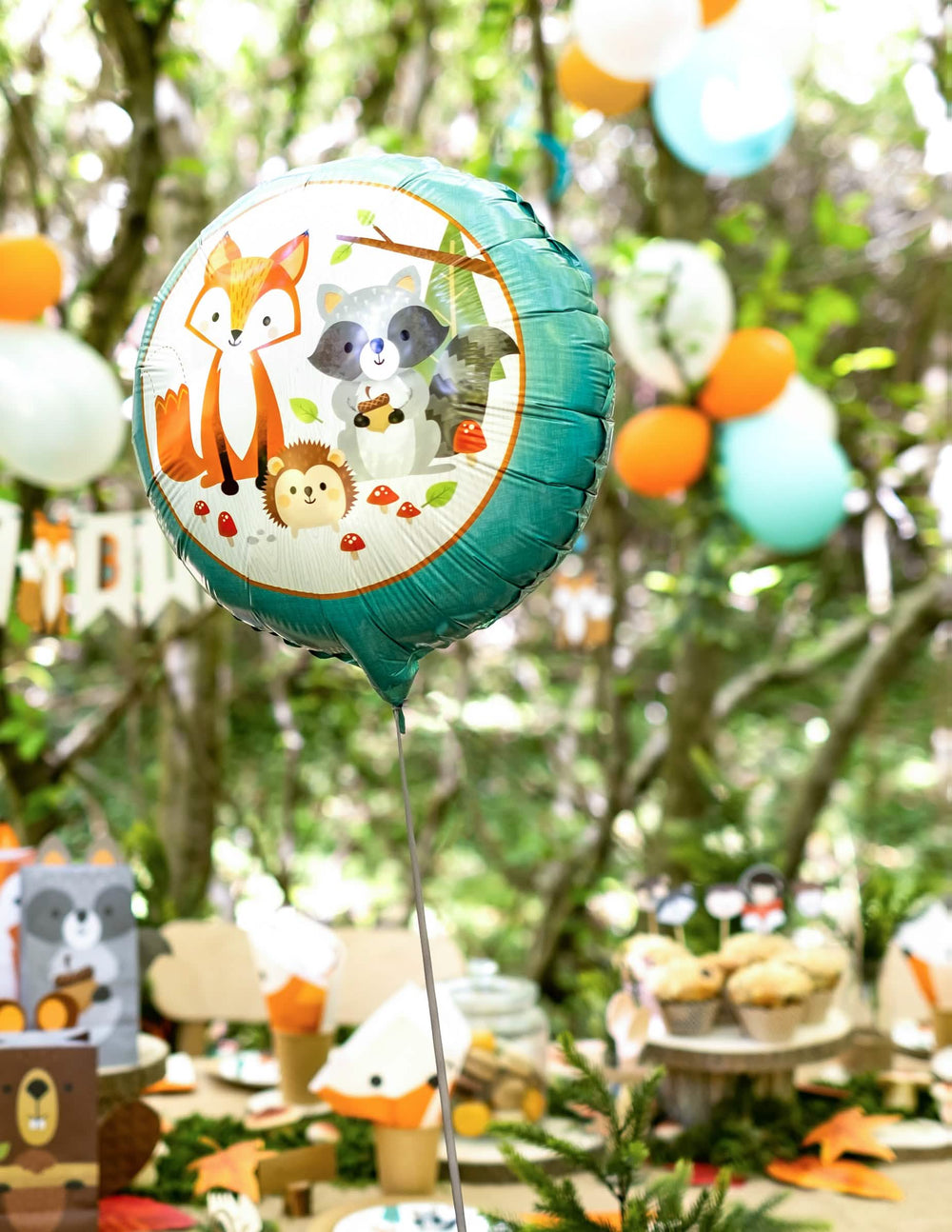 Decoración de fiesta campestre del globo de aluminio animales de la selva