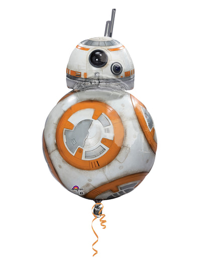 Ballon en aluminium BB-8 Star Wars VII pour décoration d'anniversaire blanc et orange