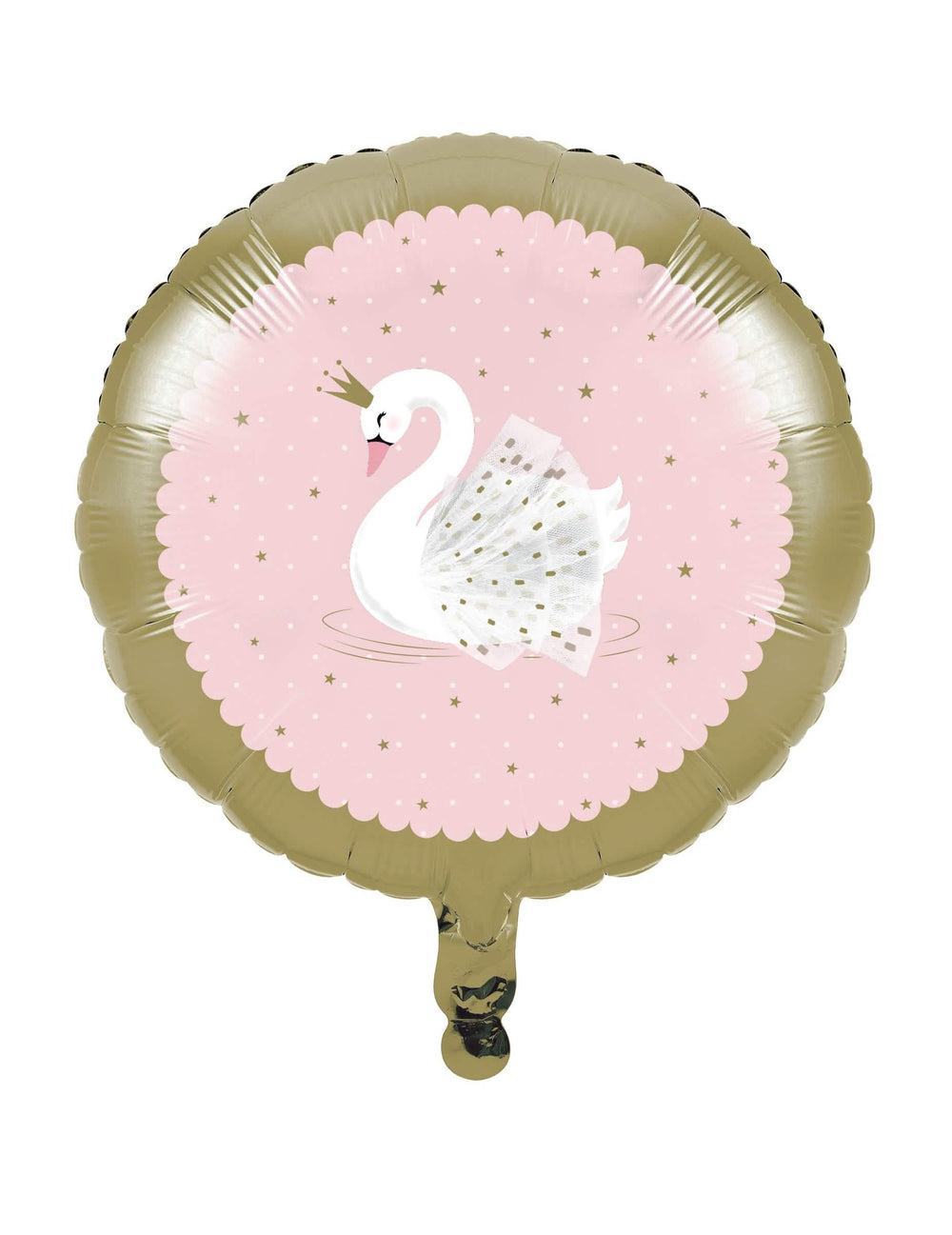 Globo de aluminio cisne real para cumpleaños rosa y dorado