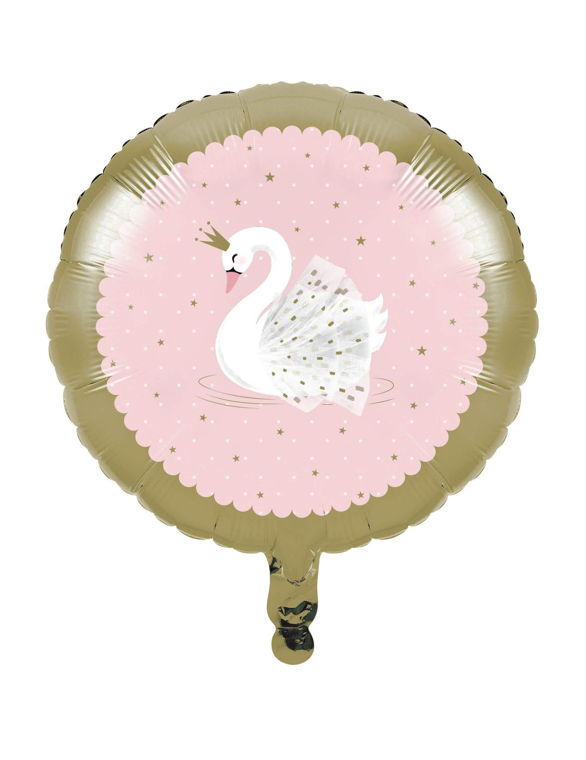 Globo de aluminio cisne real para cumpleaños rosa y dorado