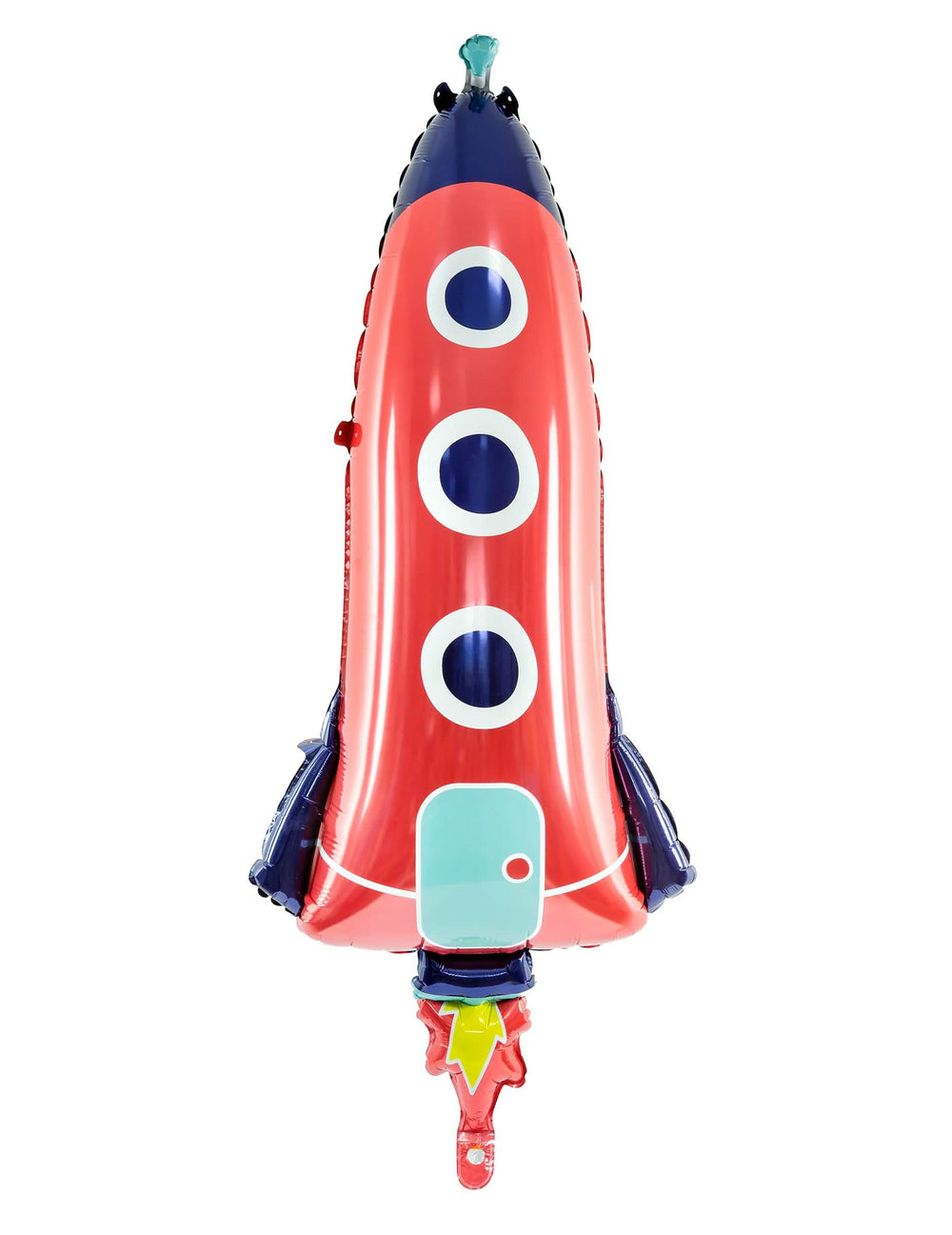 Ballon en aluminium fusée pour enfant rouge et bleu avec hublots