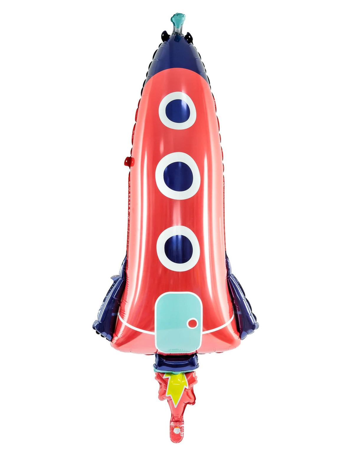 Ballon en aluminium fusée pour enfant rouge et bleu avec hublots