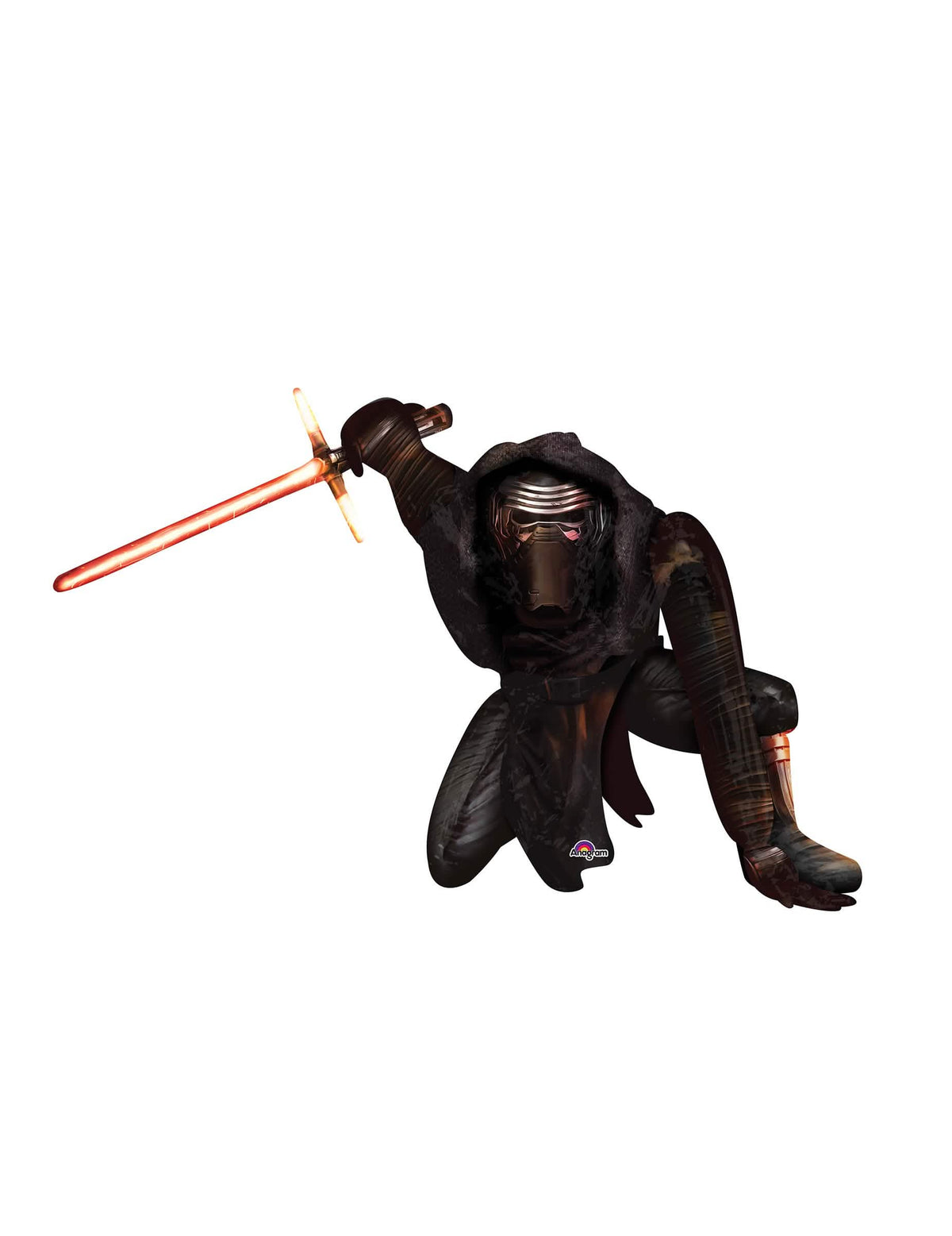 Globo gigante de aluminio Kylo Ren Star Wars VII negro con sable láser rojo
