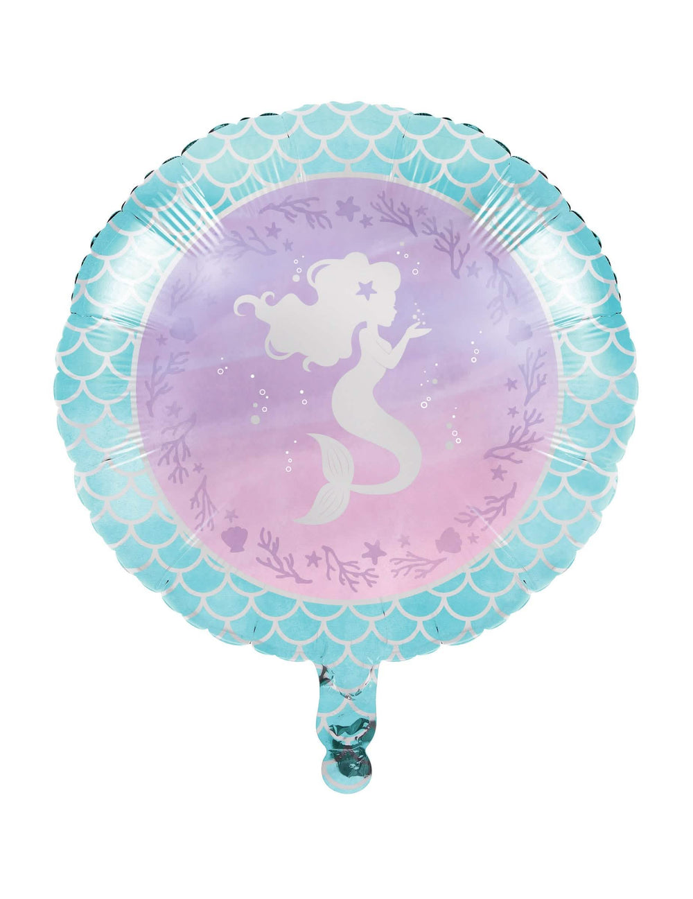 Globo de aluminio sirenas para cumpleaños azul y rosa iridiscente
