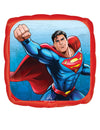 Ballon en aluminium Superman pour fête rouge de forme carrée