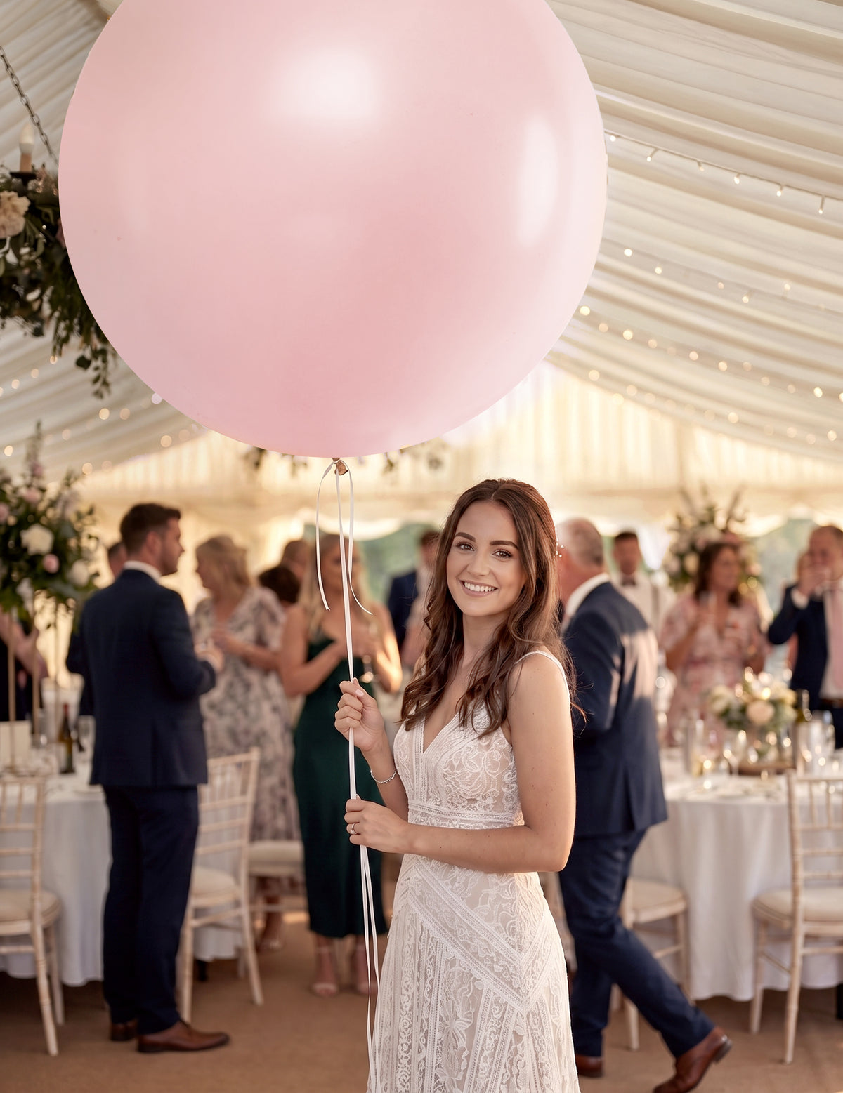 Globo de látex gigante rosa pálido 1 m