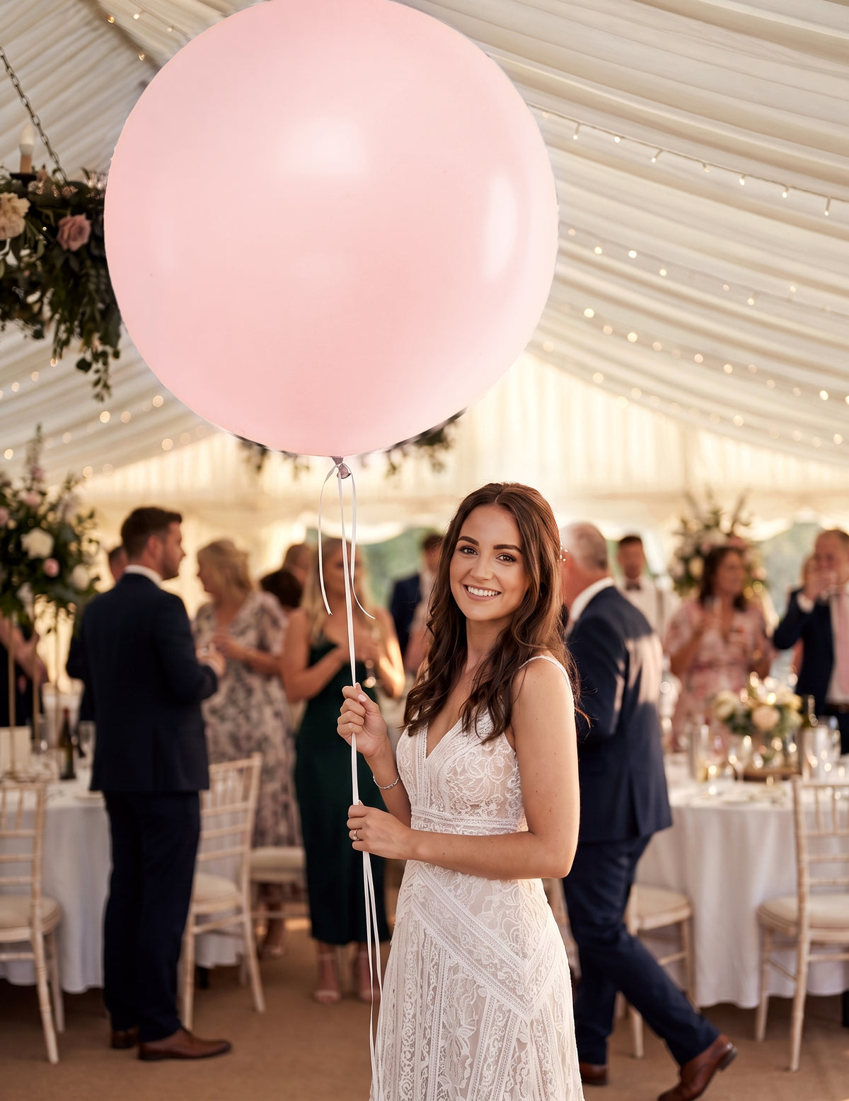 Globo gigante de látex rosa palo 60 cm