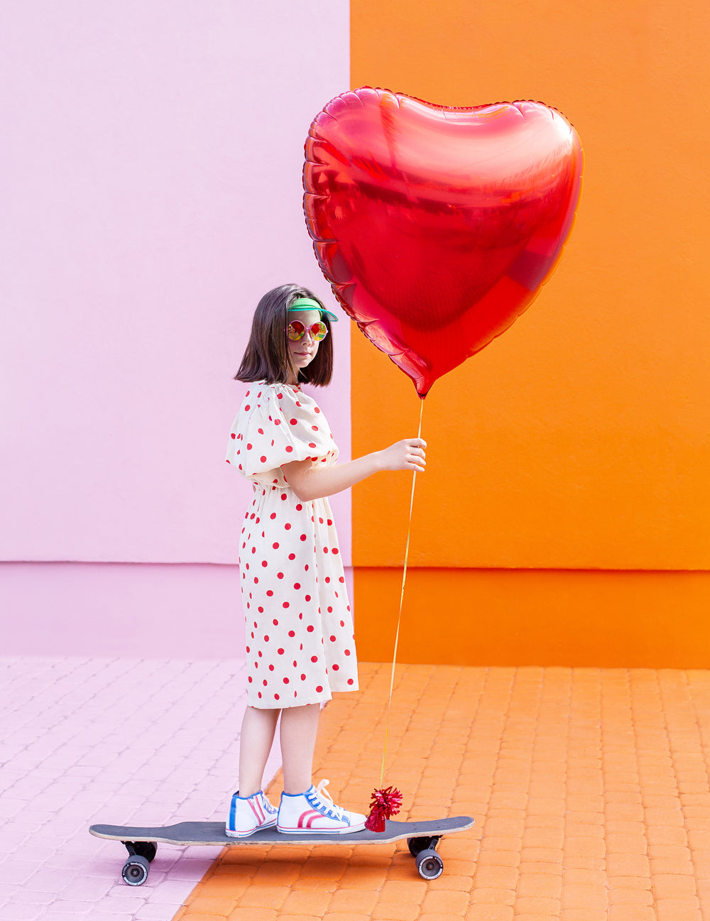 Ballon géant aluminium cœur pour fête rouge