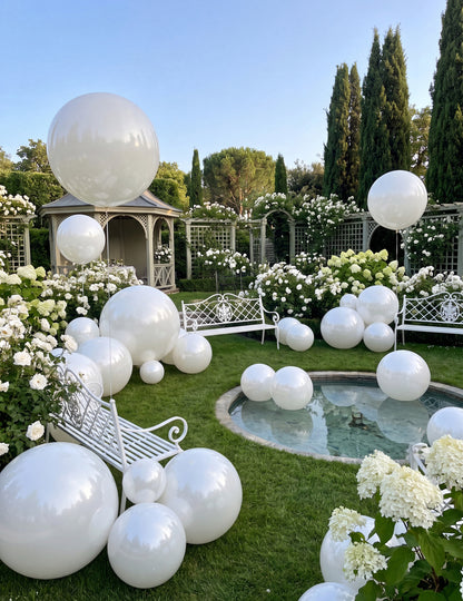 Ballon géant boule miroir blanc 100 cm