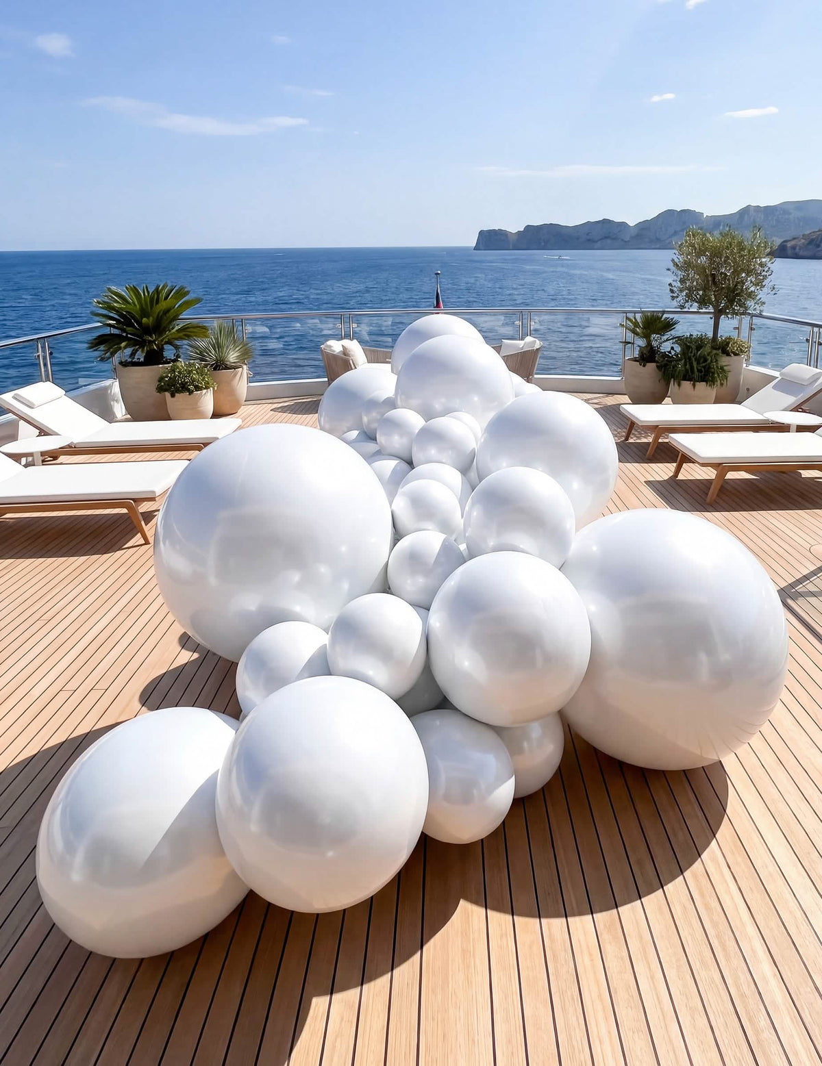 Globo gigante bola de espejo blanco 1m