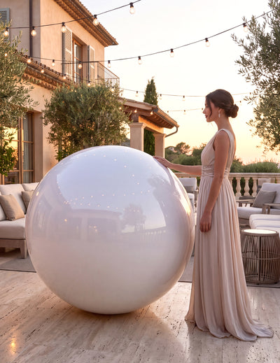 Globo gigante bola de espejo blanco 1m
