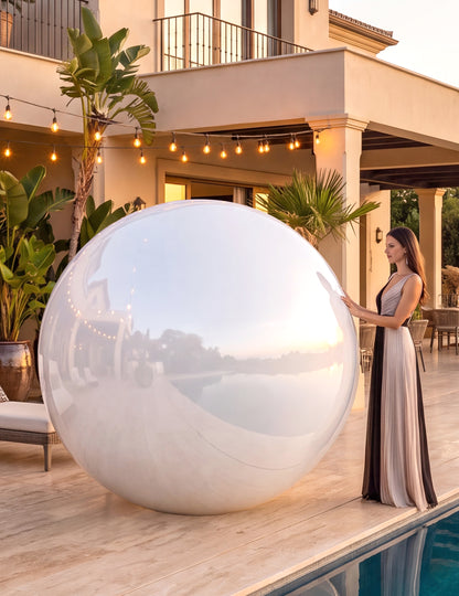 Globo gigante bola de espejo blanco 200 cm