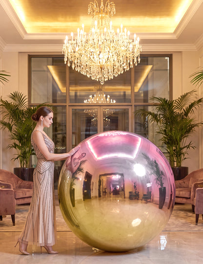 Globo gigante bola de espejo iridiscente 150 cm